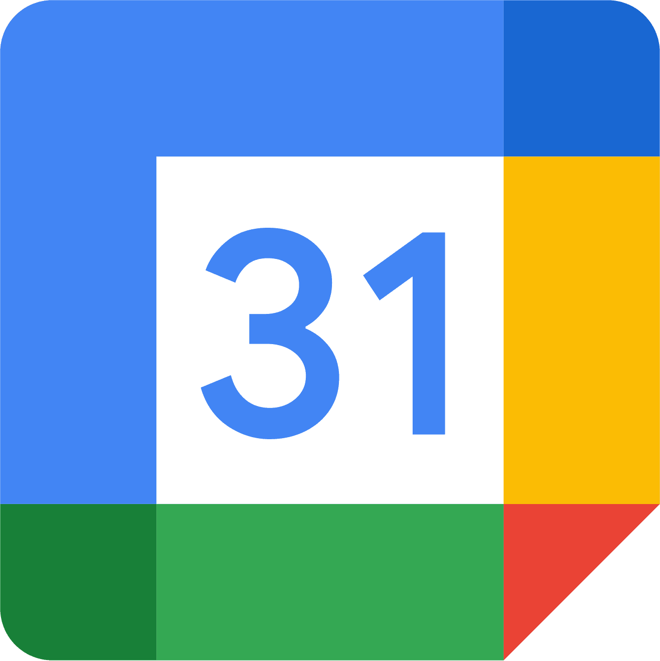 Logo van Google Calendar — integreert met Weylio